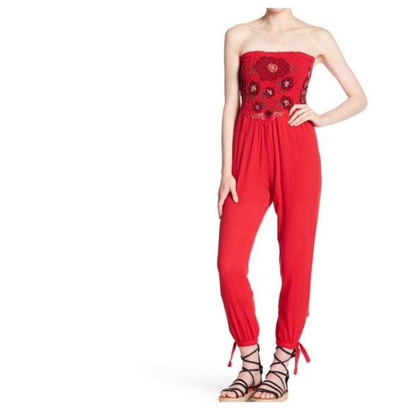 free people strapless jumpsuit